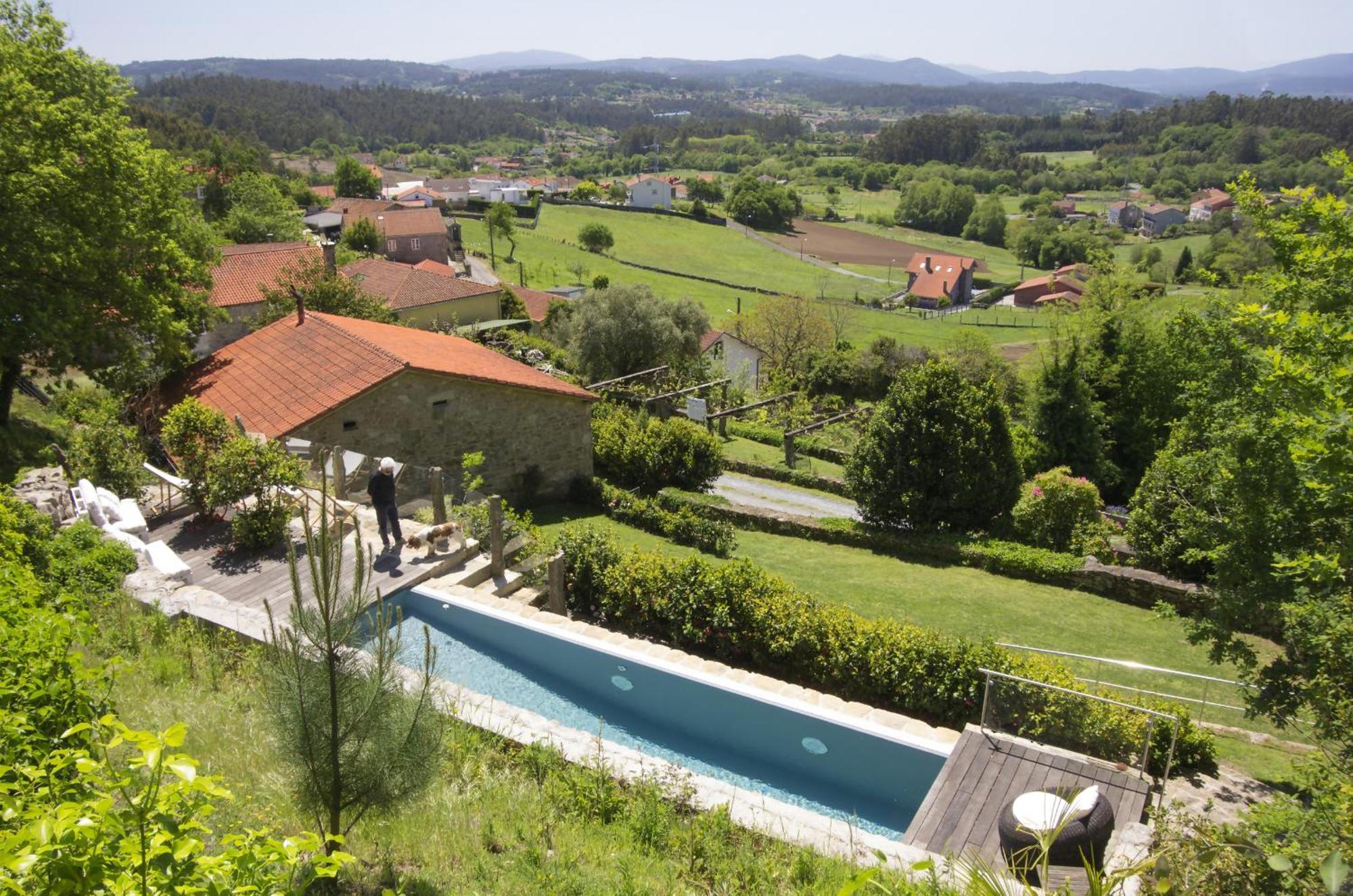 Villa Casa Do Cebro Casa Con Piscina Y Jacuzzi Privados San Giacomo di Compostella Esterno foto